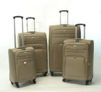 Kofferset Banerle - 4 Delig Softcase - 4 Wielen Reisbagage - Khaki