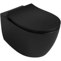 ISVEA Sentimenti MAT ZWART Wc Toilet Hangend Wit Inclusief Softclose Toiletbril